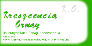 kreszcencia ormay business card